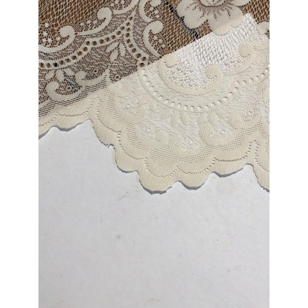 Vintage Heritage Lace Embroidered Window Valance Floral Lace 60”w x 18”l - Picture 3 of 6
